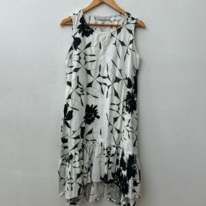 bryn Walker Black and White Asymmetrical High-Low Sundress